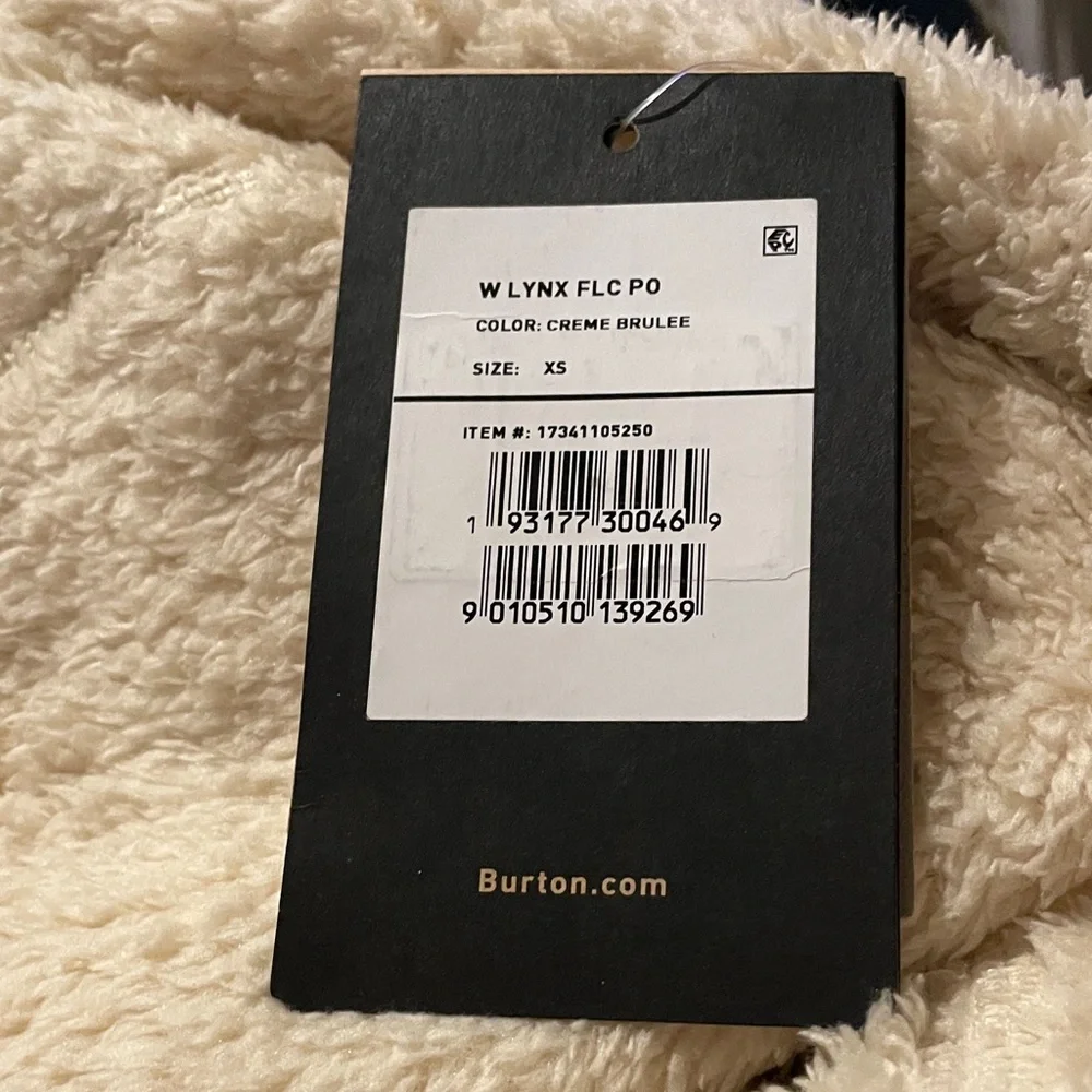 BURTON LYNX FLEECE PULLOVER in Crème Brûlée NWT XS - Picture 5 of 10